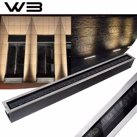 IP67 Linear Stainless Steel Floor Recessed LED Inground up Light 12W DMX512