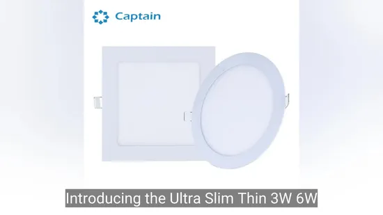 Square Round Slim Recessed LED Panel Light Ultra Thin Panel Light 24W 