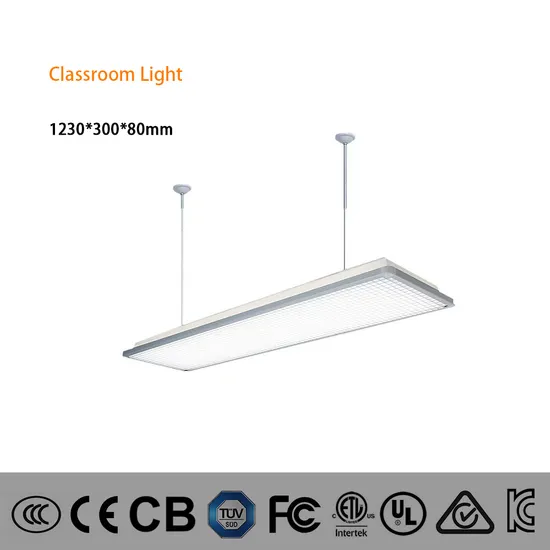LED Ceiling Panel Lamp Back Lit LED Panel Light Flicker Free Eyes Protect Educational Lighting for School Classroom 1230*300*80mm Ugr Less Than 19 