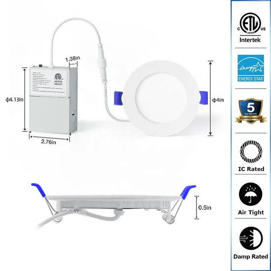 ETL North America Market 4 6 Inches 5CCT 6CCT Dimmable Thin Ultra Slim Recessed Downlight LED Ceiling Round LED Panel Light 